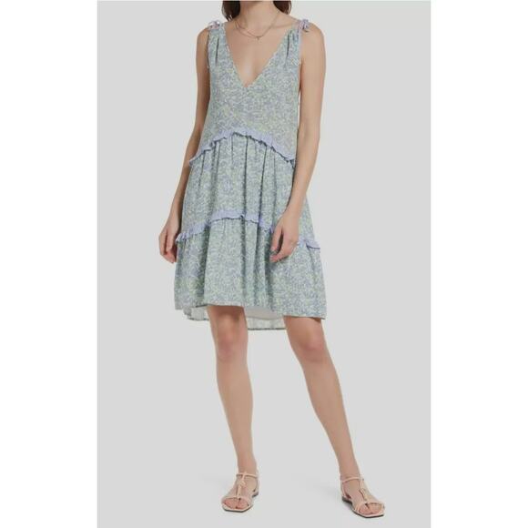 Rails Janelle Blue Green Wildflower Print Sundress Size Medium - Picture 1 of 9